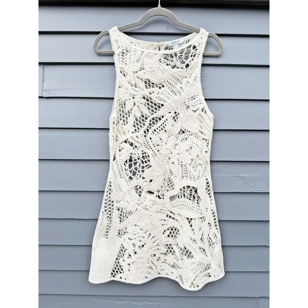 H&M EDITION Crochet Look Mini Tank Dress Cover Up Medium M